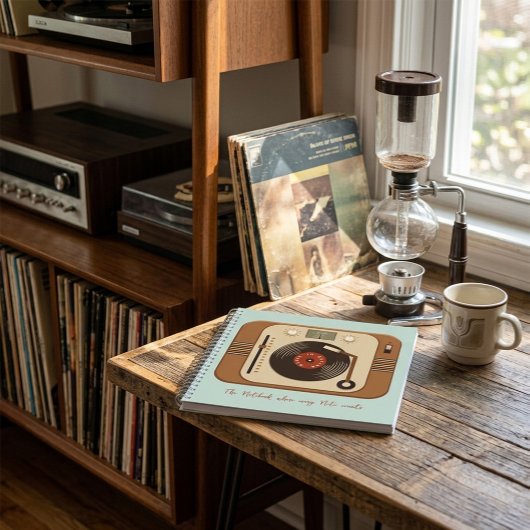 Cahier Spirale Platine Vinyle Rétro