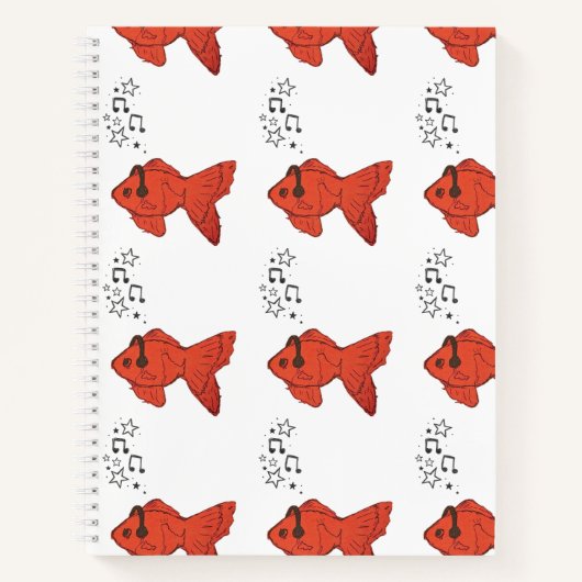 Cahier Spirale Poisson Mignon Journal Poisson Roug (Devant)