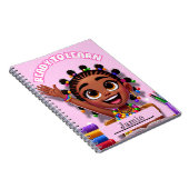 Cahier Spirale pour Petite Fille Noire Mignonne po (Côté Droit)