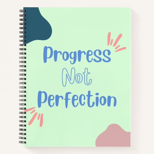 Cahier spiralé Progress not Perfection (Devant)