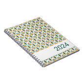 Cahier spiralé rayé vert forêt et or (Côté Droit)