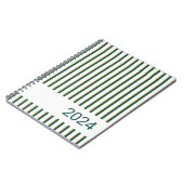 Cahier spiralé rayé vert forêt et or (Côté gauche)