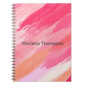 Cahier spiralé rayure diagonale couleur pastel (Devant)