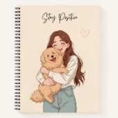 Cahier spiralé "Restez positif" au design mignon (Devant)