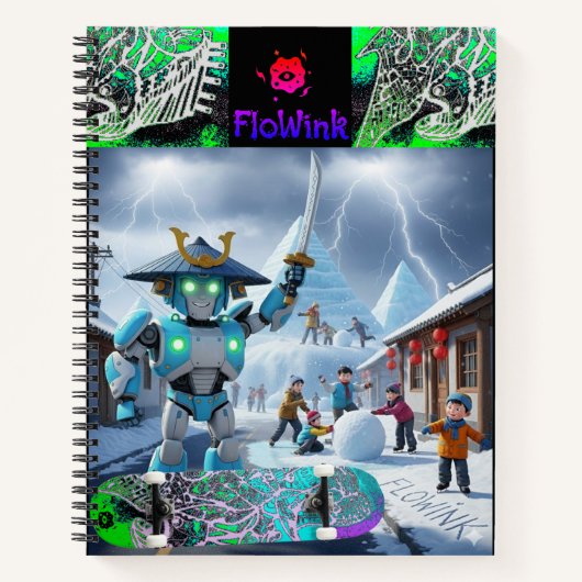 Cahier spiralé robot ninja (Devant)