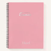 Cahier spirale rose minimaliste – “Essentiels” (Devant)