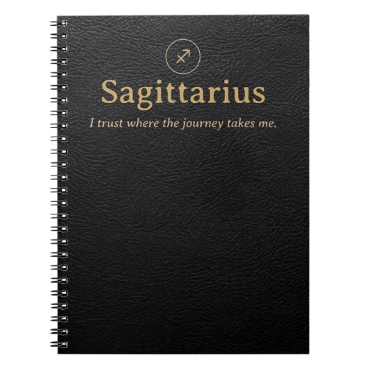 Cahier spiralé Sagittaire - Simili-cuir (Devant)
