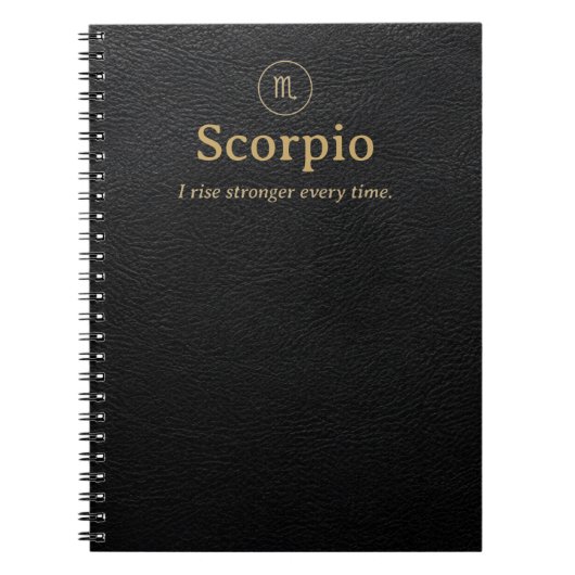 Cahier spiralé Scorpion - Aspect simili cuir (Devant)
