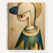 Cahier Spirale Surrealiste Bleu & Or (Devant)
