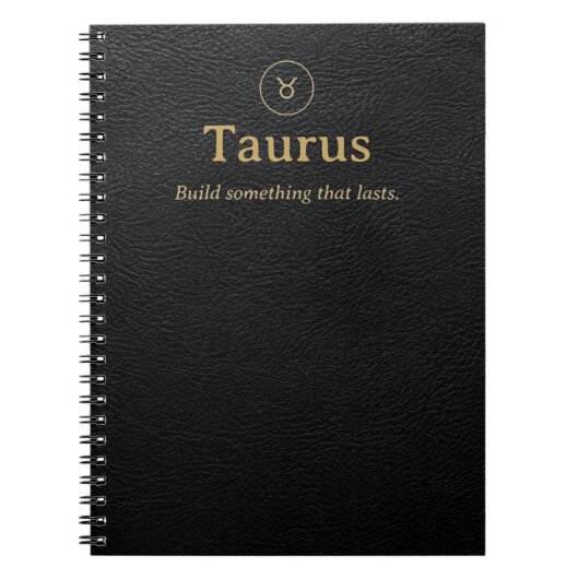 Cahier spiralé Taureau - Aspect simili-cuir (Devant)