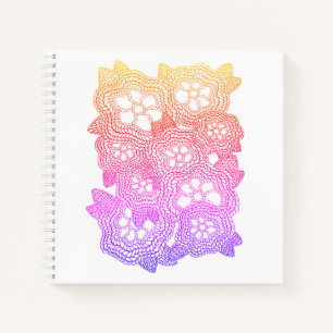 Cahier spiralé TRICOT FLEURI 8,5x8,5