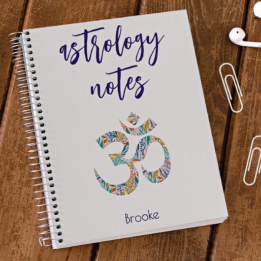 Cahier symbole Om botanique coloré nominatif