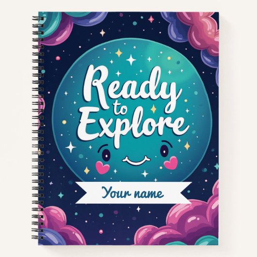 Cahier Tourbillon Galactique avec Nom Éditable (Devant)