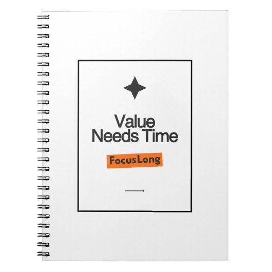Cahier "Value Needs Time" – Investorgift (Devant)