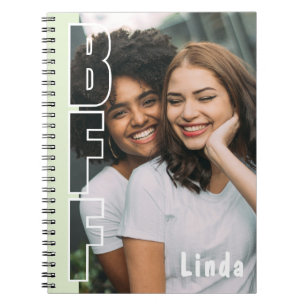 Cahier vert à illusion de photo personnalisée pour