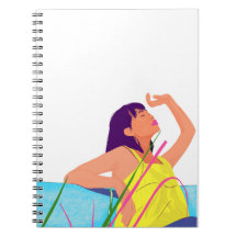 Cahier Vibrante Fille d'Été – Art Pop de Couleur