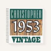 Cahier Vintage Nom avec Année 1953 (Devant)