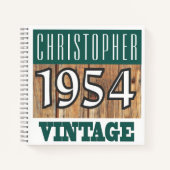Cahier Vintage Nom avec Année 1954 (Devant)