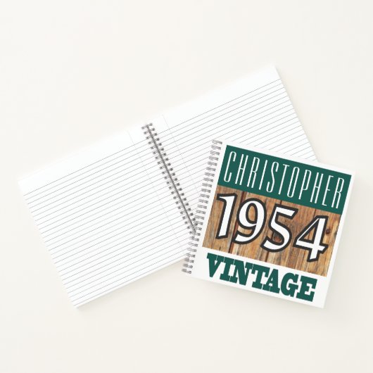 Cahier Vintage Nom avec Année 1954 (Intérieur)
