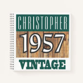 Cahier Vintage Nom avec Année 1957 (Devant)