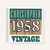 Cahier Vintage Nom avec Année 1958 (Devant)