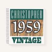 Cahier Vintage Nom avec Année 1959 (Devant)