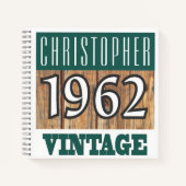 Cahier Vintage Nom avec Année 1962 (Devant)