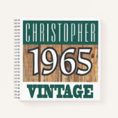 Cahier Vintage Nom avec Année 1965 (Devant)