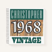 Cahier Vintage Nom avec Année 1968 (Devant)