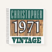 Cahier Vintage Nom avec Année 1971 (Devant)