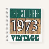 Cahier Vintage Nom avec Année 1973 (Devant)