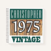 Cahier Vintage Nom avec Année 1975 (Devant)
