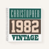 Cahier Vintage Nom avec Année 1982 (Devant)