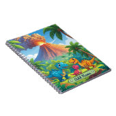 Cahier Volcan Dinosaure Mignon – Nom Éditable (Côté Droit)