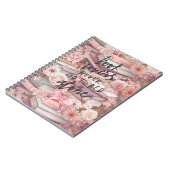 Cahiers aquarelle et fleurs roses (Côté gauche)