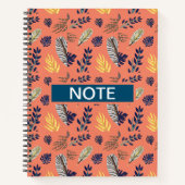 Cahiers et blocs de papier motif feuille (Devant)