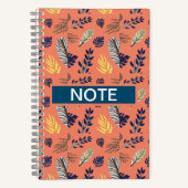 Cahiers et blocs-notes motif feuille (Recto)