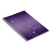 Cahiers papillons floraux argentés et violets (Côté Droit)