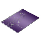 Cahiers papillons floraux argentés et violets (Côté gauche)
