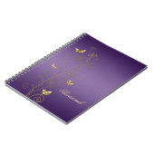 Cahiers Papillons Floraux Violet avec Or (Côté gauche)