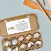 Cail Egg Handing Instruction Carton Care Étiquette