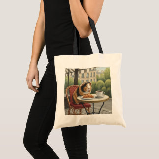 Cailico cavia die croissant eet tote bag
