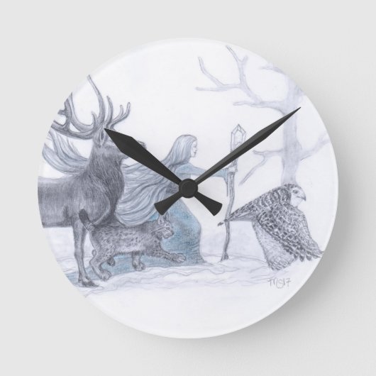 Cailleach Goddess van Winter Ronde Klok (Voorkant)