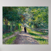 Caillebotte - Allee uit de villa van bloemen op .. Poster (Voorkant)