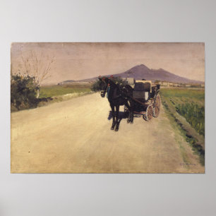 Caillebotte - Een weg in Napels 1872 Poster
