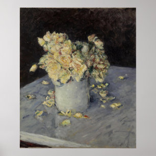 Caillebotte - Gele Rozen In Een Vaas 1882 Poster