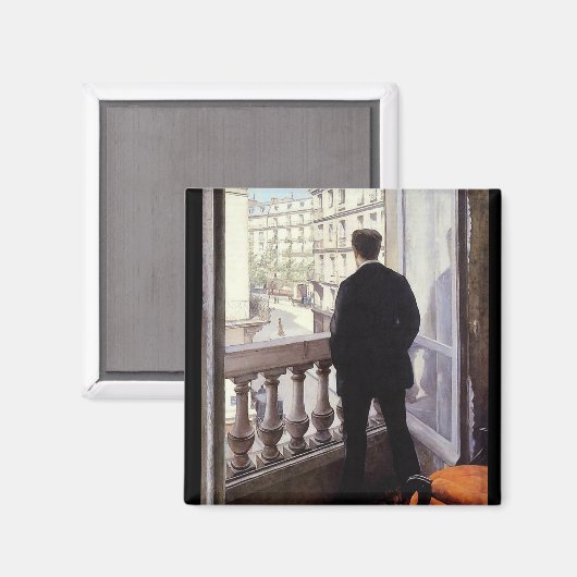 Caillebotte - Jonge man bij zijn raam, Magneet (Voorkant / Achterkant)