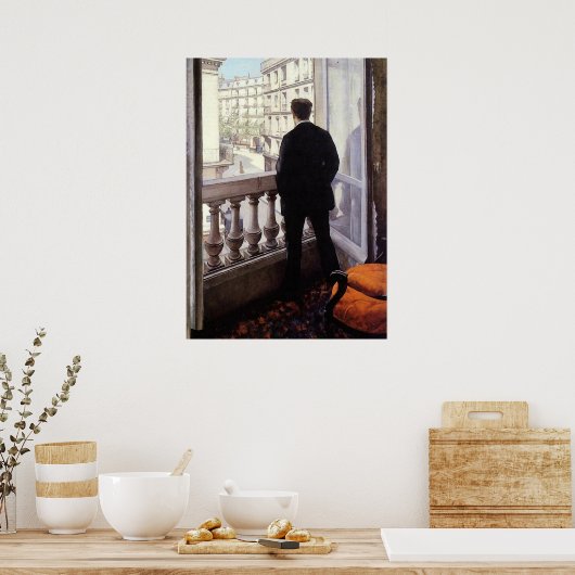 Caillebotte - Jongeman bij zijn raam Poster (Keuken)