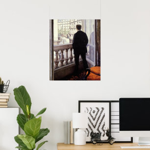Caillebotte - Jongeman bij zijn raam Poster