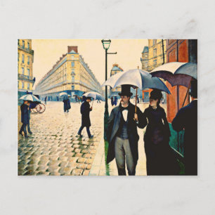 Caillebotte - Parijs op een regenachtige dag Briefkaart